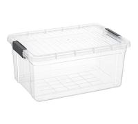 Superio Contenedor de almacenamiento transparente con tapa, contenedor de plástico de 16 cuartos de galón para organización, no tóxico, sin BPA, sin olor, organizador apilable para el hogar,