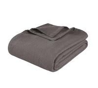 Superior 100% algodón de Gran tamaño, Manta Tejida, Gris Oscuro, Twin/Twin XL