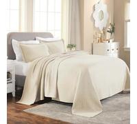 SUPERIOR Bedspread with Pillow Shams, Ivory, King