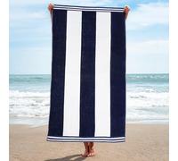 Superior Cabana Toallas de Playa Coloridas de algodón a Rayas náuticas, para Adultos, niños, Piscina, natación, Arena, Viajes, extragrandes, absorbentes, Secado rápido, 1 Unidad, Color Azul