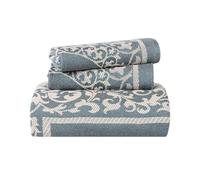 Superior Colcha Algodón, Lyr Azul Cerúleo, Queen