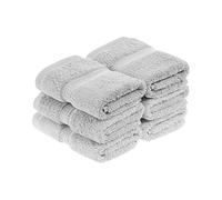 Superior Juego de 6 Toallas faciales de algodón Egipcio, ultrasuaves, Esenciales, Gruesas y esponjosas, absorbentes, de Gran Peso, para baño de Invitados, Hotel, SPA, baño en casa o Ducha, Plateado