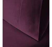 Superior - Juego de Fundas de Almohada 51 x 102 cm, de algodón de 400 Hilos y de un Solo Cabo, Color Morado Ciruela Liso