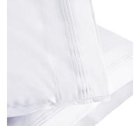 Superior - Juego de Fundas de Almohada 51 x 102 cm, de algodón de Calidad 1000 Hilos y de un Solo Cabo, Color Blanco Liso, 2 Piezas
