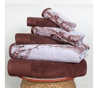Superior Juego de Toallas de algodón, absorbentes, de Secado rápido, 6 Piezas, decoración de baño, patrón sólido de mármol, Incluye 2 Toallas de baño, 2 Toallas de Cara y 2 Toallas de Mano, Color