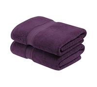 SUPERIOR - Juego de Toallas de baño de algodón de 900 g/m2, Color Morado Ciruela, 2 Piezas