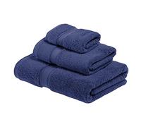 Superior Madison TS Juego de Toallas de algodón Egipcio de 900 g, 3 Piezas, Color Azul Marino, 100% Peinado de Fibra Larga, 3 Piece Towel Set, 3