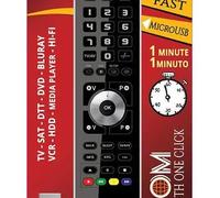 Superior Mando Universal Programable FREEDOM PC-USB 2:1 Negro para TV, DVD, Proyector, Soundbar y Media Center