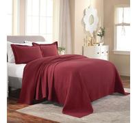Superior Medallion Bedspread with Pillow Shams Colcha, Algodón, Granate, Matrimonio