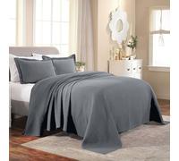 Superior Medallion Bedspread with Pillow Shams Colcha, Algodón, Gris 03, Matrimonio