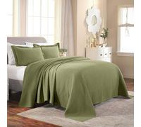Superior Medallion Bedspread with Pillow Shams Colcha, Algodón, Sage 01, Matrimonio Doble, 3