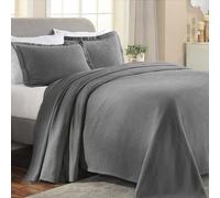 Superior Paisley Jacquard Matelassé Colcha, Algodón, Gris, Plein