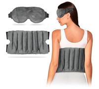 Superior Relief Almohadilla reutilizable multiusos para terapia de frío y calor para cuello, hombros, espalda, codos, pies, relajación muscular, compresión y curación con máscara de ojos para ojos