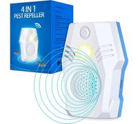 Superior Rodent Repeller, Electronic Ultrasonic Squirrel Mouse Repellent Plug in, Rat Repeller, Repel Rodents, Mice, Rats, Squirrels(White-Blue)