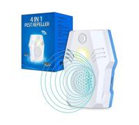 Superior Rodent Repeller, Electronic Ultrasonic Squirrel Mouse Repellent Plug In, Rat Repeller, Repel Rodents, Mice, Rats, Squirrels(white-blue) -GSL