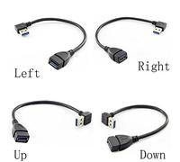 superior ZRL® USB 3.0 ángulo 90 Grado Cable de extensión Macho a Hembra Adaptador Cable 15 cm USB Macho a Hembra Derecha Izquierda Arriba Abajo ángulo