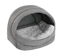 SuperKissen24. Cama Pequeños Medianos Grandes Perros y Gatos - Casetas Perros para Uso en Interiores - Cama Cueva Impermeable - Oeko-Tex Certificado - 41x30x31 cm - Claw Gris