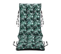 SuperKissen24. Cojín de Silla Jardin Asiento para Interior y Exterior Cómodo e Impermeable para Tumbonas de Jardin o Terraza, Mecedoras (48x123x7 cm, Exotic)