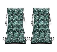SuperKissen24. Cojín de Silla Jardin Asiento para Interior y Exterior Cómodo e Impermeable para Tumbonas de Jardin o Terraza, Mecedoras (Conjunto de 2-48x123x7 cm, Exotic)