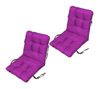 SuperKissen24. Cojín de Silla Jardin Asiento para Interior y Exterior Cómodo e Impermeable para Tumbonas de Jardin o Terraza, Mecedoras (Conjunto de 2-48x96x7 cm, Fucsia)