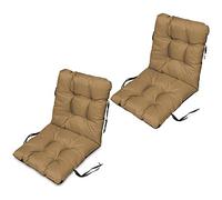 SuperKissen24. Cojín de Silla Jardin Asiento para Interior y Exterior Cómodo e Impermeable para Tumbonas de Jardin o Terraza, Mecedoras (Conjunto de 2-48x96x7 cm, Beige)