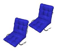 SuperKissen24. Cojín de Silla Jardin Asiento para Interior y Exterior Cómodo e Impermeable para Tumbonas de Jardin o Terraza, Mecedoras (Conjunto de 2-48x96x7 cm, Aciano)