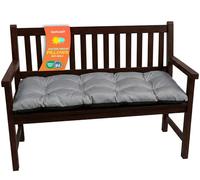 SuperKissen24. Cojín para Banco Exterior 120x50 cm Asiento Cómodo e Impermeable para Bancos y Columpios de Jardín, Terraza - Gris