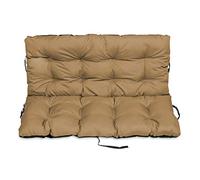 SuperKissen24. Cojín para Banco Exterior 140x50 cm y Respaldo 140x60 cm Asiento Cómodo e Impermeable para Bancos y Columpios de Jardín, Terraza - Beige