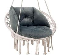 SuperKissen24. Cojines para Silla Colgante - Cojín Redondo - Almohada para Silla Colgante - Almohada para Silla Columpio - Almohada Blanda - Antracita