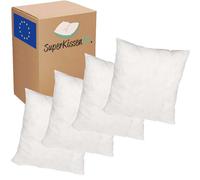 SuperKissen24. Pack 4 Almohadas, Cojines de Cama con Relleno de Poliéster - Hipoalergénico Relleno Cojín - Lavable Cojín para Sofá, para Salón - Good Sleep White 40x40 cm