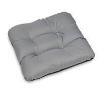 SuperKissen24. Set de 4 Cojines de Asiento - Cojín de Silla 45x45 cm para Interior y Exterior Cómodo e Impermeable para Muebles de Jardin, Terraza, para Suelo - Gris