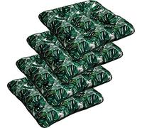 SuperKissen24. Set de 4 Cojines de Asiento - Cojín de Silla 45x45 cm para Interior y Exterior Cómodo e Impermeable para Muebles de Jardin, Terraza, para Suelo - Exotic