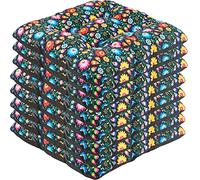 SuperKissen24. Set de 8 Cojines de Asiento - Cojín de Silla 45x45 cm para Interior y Exterior Cómodo e Impermeable para Muebles de Jardin, Terraza, para Suelo - Folk