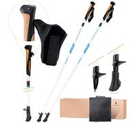 Superletic Bastones Senderismo Marcha Nordica Ajustables, Mujeres, Hombres, Trail Running y Trekking, Bastones Plegables para Caminar, Baston Extensible Fibra Carbono, Mango Corcho, Palos Senderismo