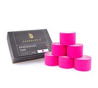 SUPERLETIC Esparadrapo Deportivo Essential, Cintas Kinesiológicas Fisioterapia, Tiras Elásticas, Vendaje Muscular Resistente al Agua, Recuperación Músculos, Rodillas, Hombros, Codos, Sin Látex(5mx5cm)