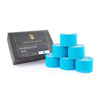 SUPERLETIC Esparadrapo Deportivo Essential, Cintas Kinesiológicas Fisioterapia, Tiras Elásticas, Vendaje Muscular Resistente al Agua, Recuperación Músculos, Rodillas, Hombros, Codos, Sin Látex(5mx5cm)