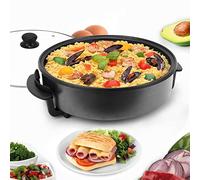 SUPERLEX Sartén multifunción de 9,6 litros, con tapa, 42 x 7 cm, 1500 W, sartén eléctrica para pizza, sartén eléctrica para fiestas