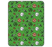 Superlicencias Manta Coralina Minecraft, Diseño Pixelado, 110 x 150 cm, Verde