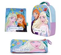 Superlicencias Mochila Infantil 3D, Estuche Escolar y Bolsa Merienda Frozen | Mochilas Escolares para Niños | Material Escolar Vuelta al Cole de Frozen II | Mochila Guardería | Ideal para el Colegio