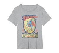 Superman #1 Camiseta, Mujer Tallas Grandes, Gris Jaspeado, 4XL Grande