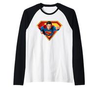 Superman (2025) Flying Over S-Shield Camiseta Manga Raglan