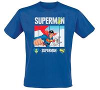 Superman 2025 Look Up Hombre Camiseta Azul M 100% algodón Regular