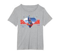 Superman (2025) Up In The Sky Camiseta, Mujer Tallas Grandes, Gris Jaspeado, 4XL Grande
