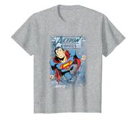 Superman Action #419 Distress Camiseta, Niños, Gris Jaspeado, 4 años