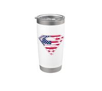 Superman American Flag Shield Logo Vaso térmico de acero inoxidable de doble pared