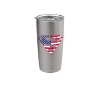 Superman American Flag Shield Logo Vaso térmico de acero inoxidable de doble pared
