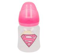 Superman Biberón para Bebé 150ml Supergirl con tetina de silicona, Rosa