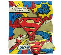 SUPERMAN Blanket, 152 x 127 cm Pop Art Blast Symbol Silky Touch Super Soft Throw Blanket