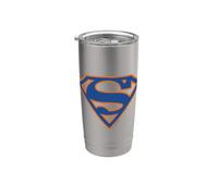 Superman Blue & Orange Shield Grey Vaso térmico de acero inoxidable de doble pared