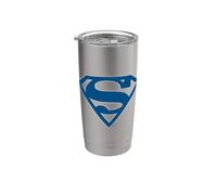Superman Blue & White Shield Vaso térmico de acero inoxidable de doble pared